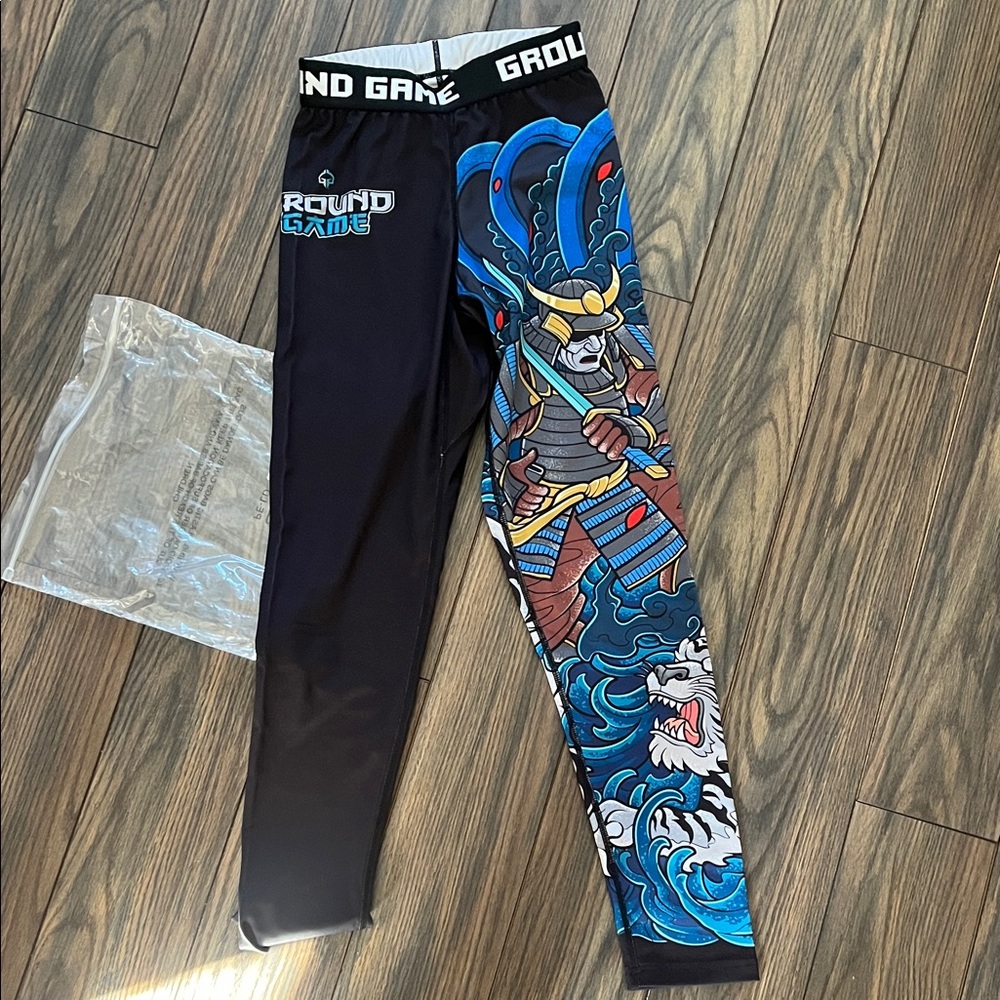 Men's Samurai Leggings - Black and Blue